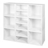 Regency Niche Cubo Storage Organizer Open Bookshelf Set- 6 Full Cubes/6 Half Cubes- White Wood Grain PC6F6HWH